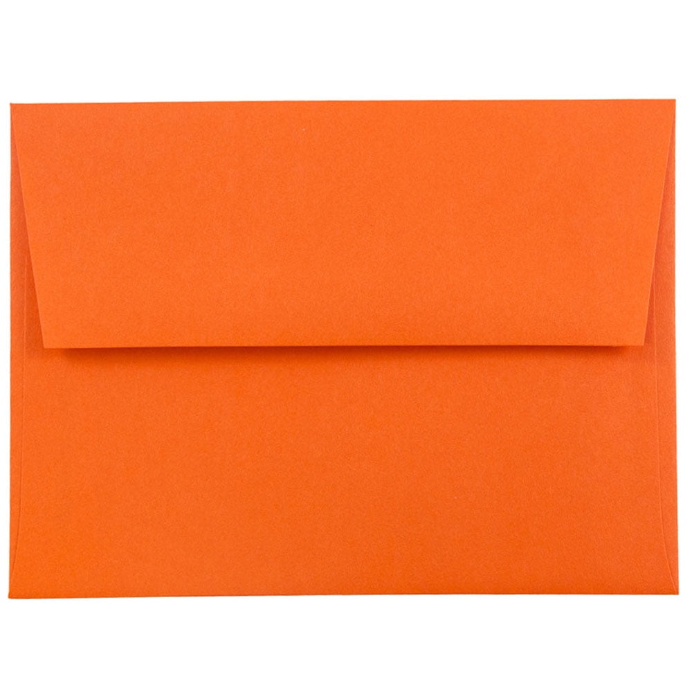 JAM Paper & Envelope A2 Envelopes, 4 3/8 x 5 3/4, Orange, 50/Pack