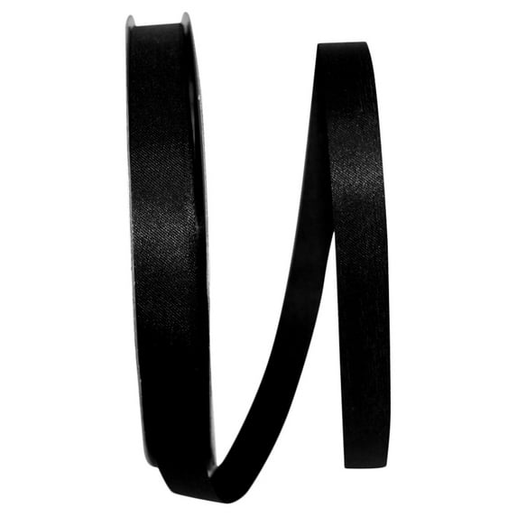 JAM Paper All Occasion Satin Black Polyester Ribbon, 3600 x 0.62