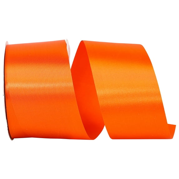 JAM Paper All Occasion Sunrise Orange Polyester Allure Single Face Satin Ribbon, 1800 x 2.5