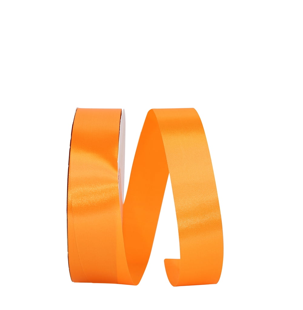 JAM Paper All Occasion Torrid Orange Polyester Allure Single Face Satin Ribbon, 3600 x 1.37