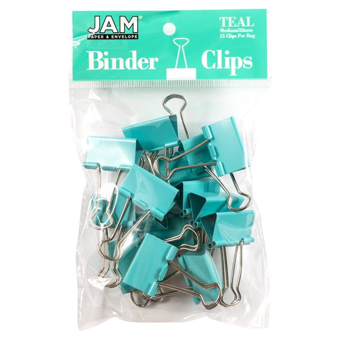 JAM Paper & Envelope Colorful Binder Clips, Medium, 1 1/4 inch (32 mm