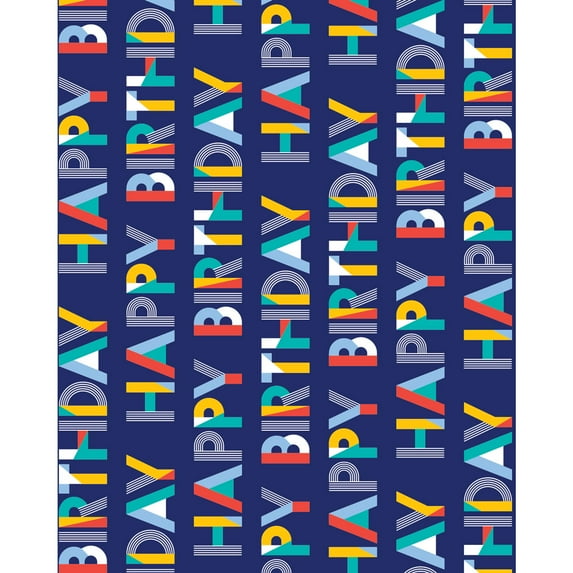 JAM Paper & Envelope Design Tissue Paper, Rainbow Happy Birthday, 3/Pack
