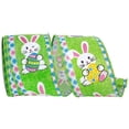 thumbnail image 1 of JAM Paper Easter Ribbon, Bunny & Egg, Green, 2 1/2in x 10yd, 1 Pack, 1 of 2