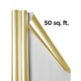 JAM Paper & Envelope Foil Wrapping Paper, 50 Sq. ft Total, Gold