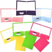 JAM Paper & Envelope Glossy Two Pocket Folders, Assorted, 6/Pack, Assorted Fashion