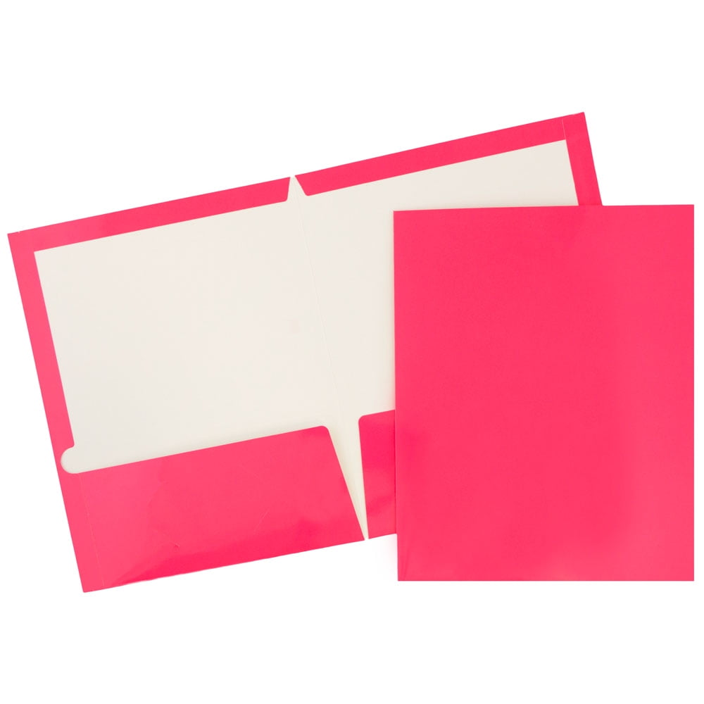 Candy Pink 9 x 12 Matte Cardstock Presentation Folders, JAM Paper