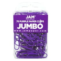 JAM Paper & Envelope Jumbo Paper Clips, Purple, 75/Pack, Large