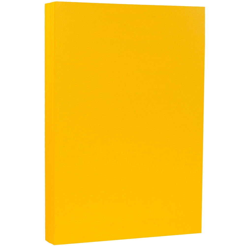 JAM Paper & Envelope Legal Cardstock, 8.5 x 14, 80lb Sun Yellow, 50 per