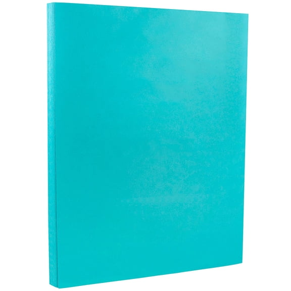JAM Paper & Envelope Letter Cardstock, 8.5 x 11, 65lb Sea Blue, 50 per Pack