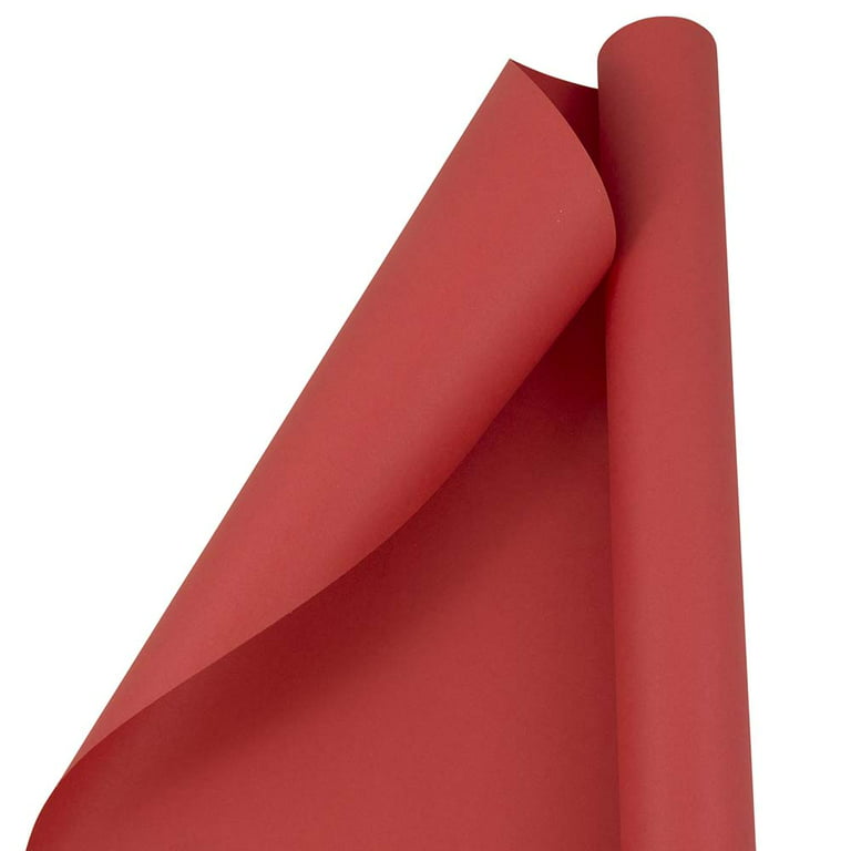 JAM Paper & Envelope Matte Red Wrapping Paper, All Occasion, 25 Sq. ft., 6  Pack
