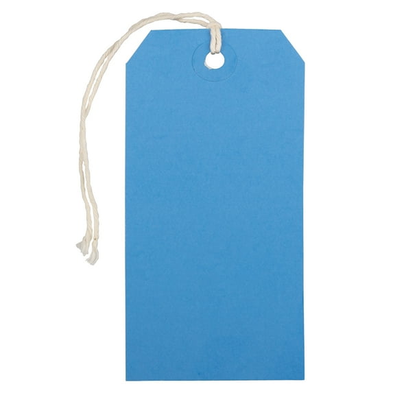 JAM Paper Medium Blue Paper Gift Tags, with String 4 3/4 x 2 2/3 x 2 (10 Count)