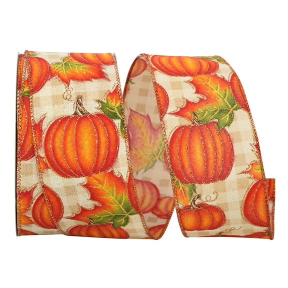 JAM Paper Natural Fall Multi-color Polyester Ribbon, 720 x 2.5