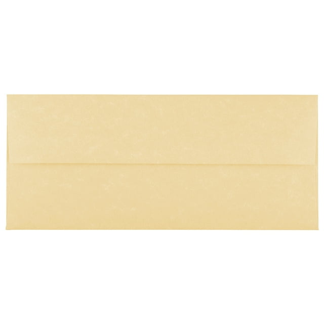 JAM Paper & Envelope No. 10 Envelopes, 4 1/8 x 9 1/2, Gold Parchment