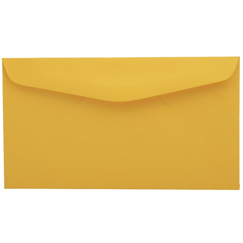 JAM Paper & Envelope No. 6 3/4 Envelopes, 3 5/8 x 6 1/2, Golden Orange
