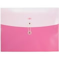 thumbnail image 1 of JAM Paper & Envelope Plastic Envelopes, 9.8x13, Pink Two, Tone, Button String, Letter Booklet, 12/Pack, 1 of 3