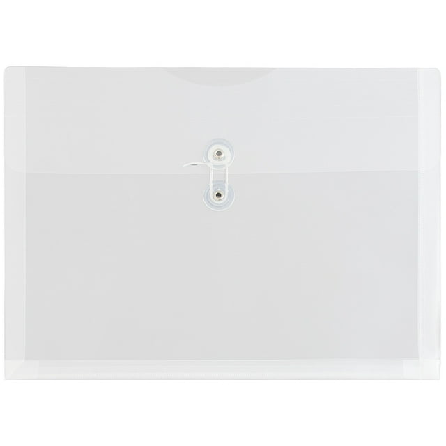 JAM Paper & Envelope Plastic Envelopes, Letter Booklet, 9 3/4 x 13, Clear, 12 per Pack