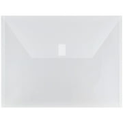 JAM Paper & Envelope Plastic Envelopes Letter Booklet, 9.75" x 13", Clear, 12 Per Pack