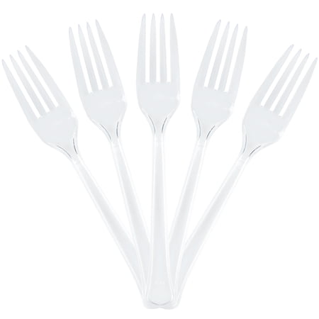 JAM Paper & Envelope Plastic Forks, Clear, 50 Disposable Forks/Pack