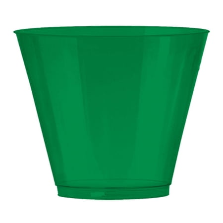 JAM Paper & Envelope Plastic Glasses Party Pack, 9 oz, Green, 72 Disposable Plastic Cups/Pack