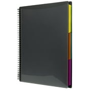 JAM Paper & Envelope Plastic Multi-Pocket Folder, 12 Pockets, Smoke Grey