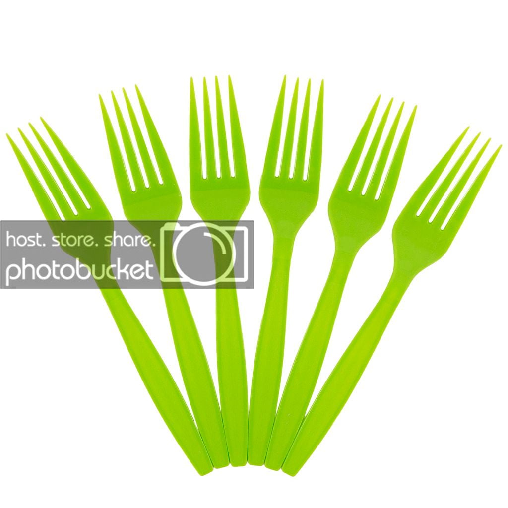 JAM Paper & Envelope Premium Utensils Party Pack, Plastic Forks, Lime