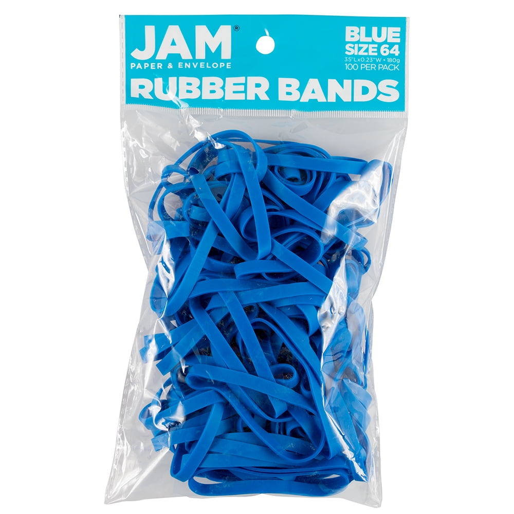 Jam Paper Rubber Bands, Size 33, Blue, 100/Pack