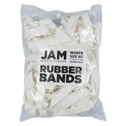 JAM Paper Rubber Bands, White, Size 107, 50 Per Pack