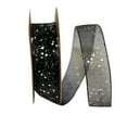 thumbnail image 1 of JAM Paper Sheer Glitter Ribbon, 5/8 In x 25 Yards, 2/Pack, Black/Silver, 1 of 1
