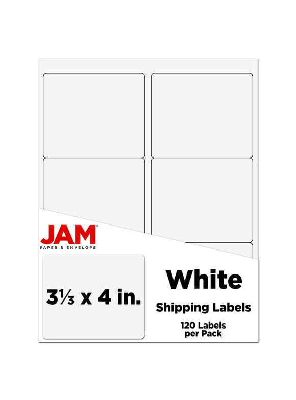 JAM Paper & Envelope Shipping Address Labels, Large, 3 1/3 x 4, White, 120/Pack