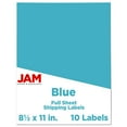 thumbnail image 1 of JAM Paper & Envelope Shipping Labels, Full Page Sticker Paper, 8 1/2 x 11, Blue, 10 Full Sheets/Pack, 1 of 6