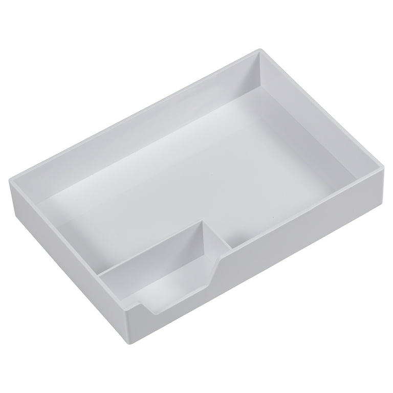 Jam Paper & Envelope Stackable Half Desk Trays, White, Office & Desk Supply Organizer Top Tray, 1 Pack