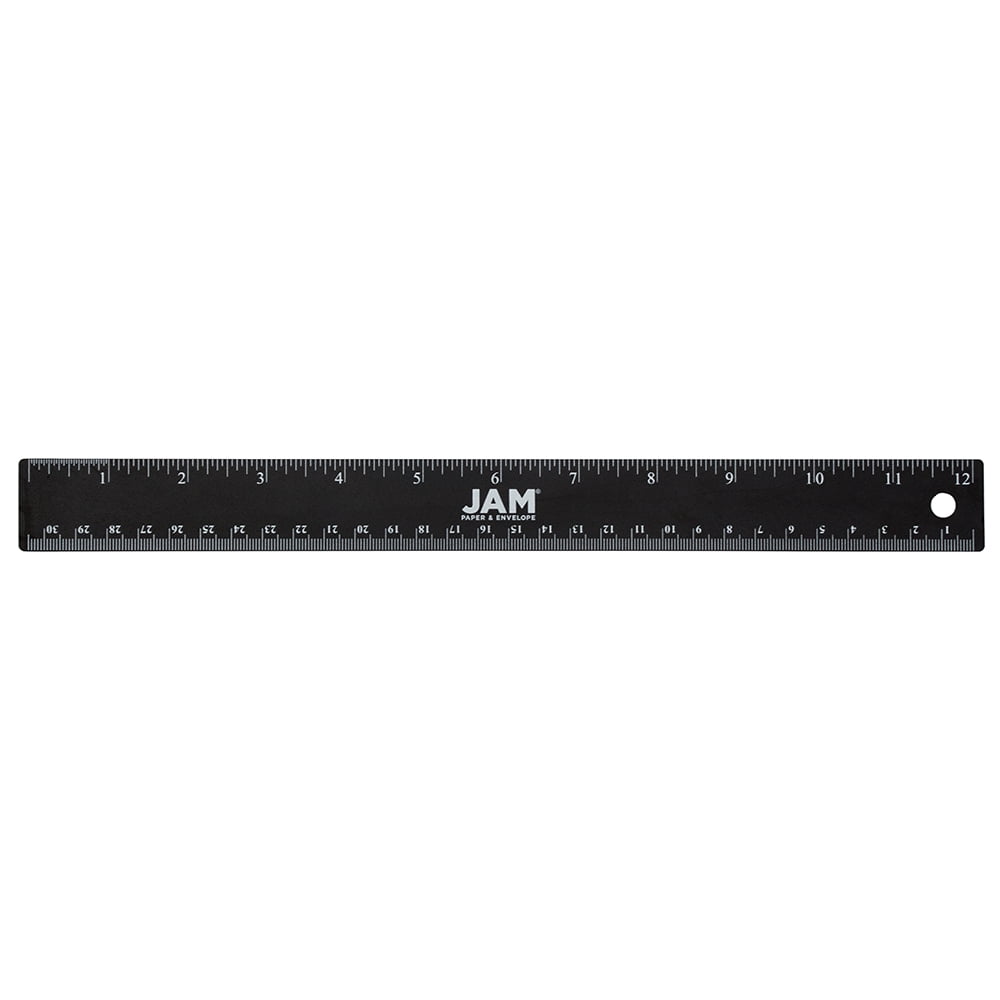 Paper Ruler Arjo JAM Paper Stainless Steel Ruler, 12 in, Cork Backing, Black Metallic, 1 ...