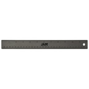JAM Paper Stainless Steel Ruler, 12 in, Cork Backing, Gray Metallic, 1 per Pack