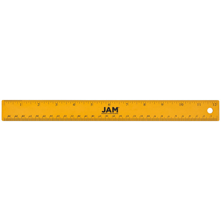 Jam Paper Strong Aluminum Ruler - 12 - Metal Ruler with Non-Skid
