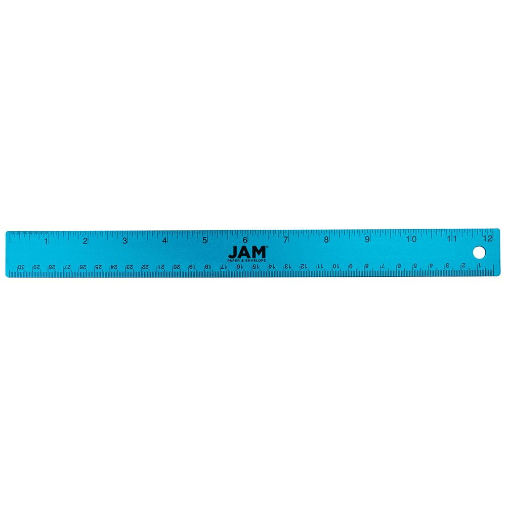 JAM Paper Non Skid Stainless Steel Ruler 12 Black - Office Depot