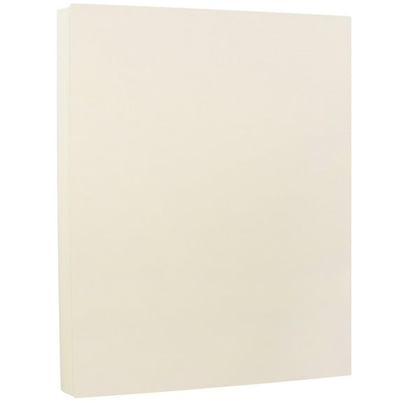 JAM Paper Strathmore 80 lb., Cardstock, 8 1/2 x 11, Ivory Wove, 50 per Pack