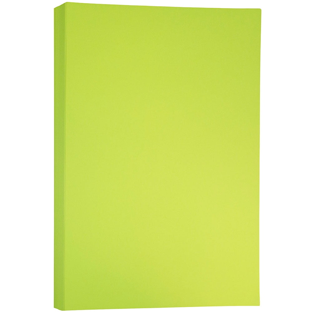 JAM Paper & Envelope Tabloid Cardstock, 11 x 17, 65lb Lime Green, 50/Pack