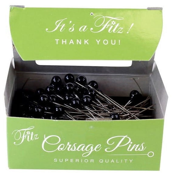 JAM Paper Floral Corsage Pin, Black, 2 in, 144/Pack