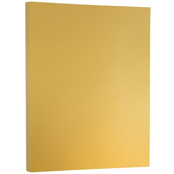 JAM Paper Foil 24lb 2-Sided Paper, 8.5 x 11, Gold, 50 per Pack