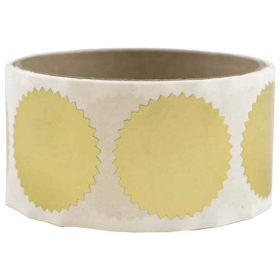 JAM Paper Foil Wafer Seals, 1 1/2 Inch, Gold, 100/Pack