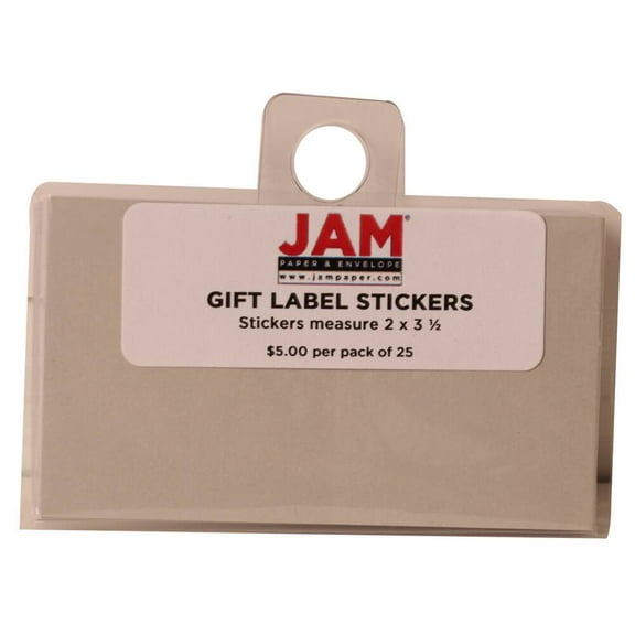 JAM Paper Gift Label Stickers, 2 x 3 1/2, Gray, 25/Pack