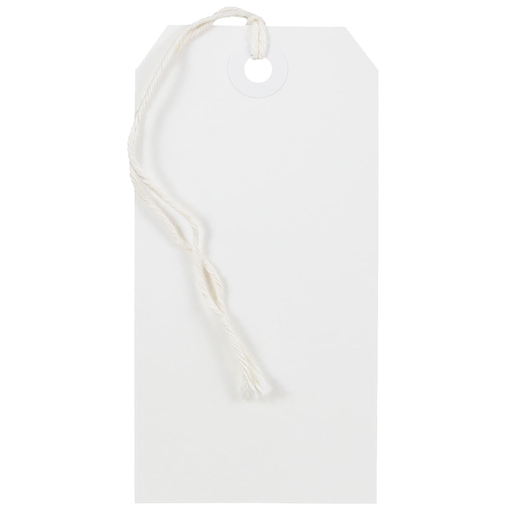  G2PLUS White Gift Tags with String，2'' x 4'' Paper