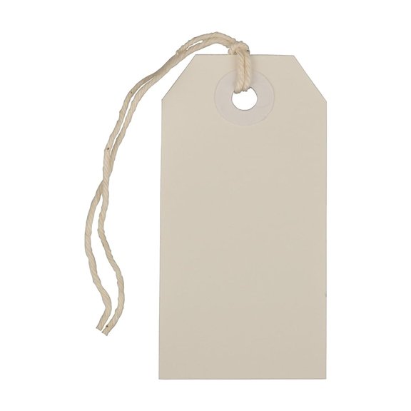 JAM Paper® Gift Tags with String, Small, 3 1/4" x 1 5/8", White, 100/pack