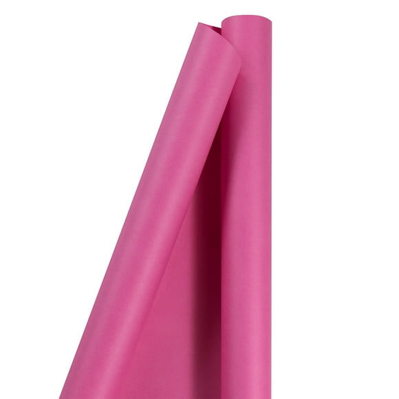 JAM Paper Gift Wrap, Matte Wrapping Paper, 25 Sq ft, Fuchsia Hot Pink, Birthday, 1 Pack