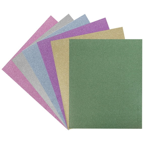 JAM Paper Glitter Two Pocket Folders, Assorted, 6/Pack