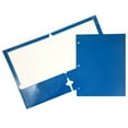 thumbnail image 1 of JAM Paper Glossy 3 Hole Punch Folders, Blue, 100/Pack, 1 of 5