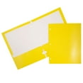 thumbnail image 1 of JAM Paper Glossy 3 Hole Punch Folders, Yellow, 50/Pack, 1 of 5