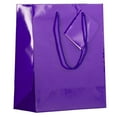 thumbnail image 1 of JAM Paper Glossy Gift Bags, 8 x 10 x 4, Purple, 6/Pack, Medium, 1 of 3