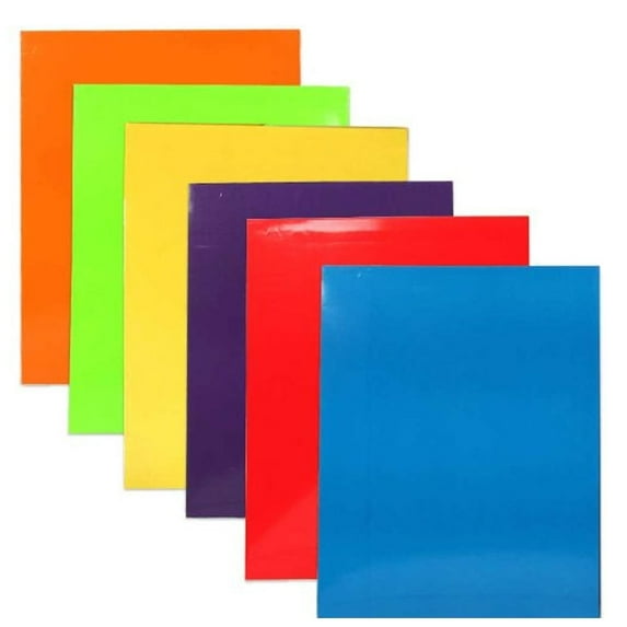 JAM Paper Glossy Two Pocket Folders, Assorted, 12/Pack, Assorted Primary