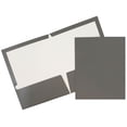 thumbnail image 1 of JAM Paper Glossy Two Pocket Folders, Grey, 100/Pack, 1 of 5